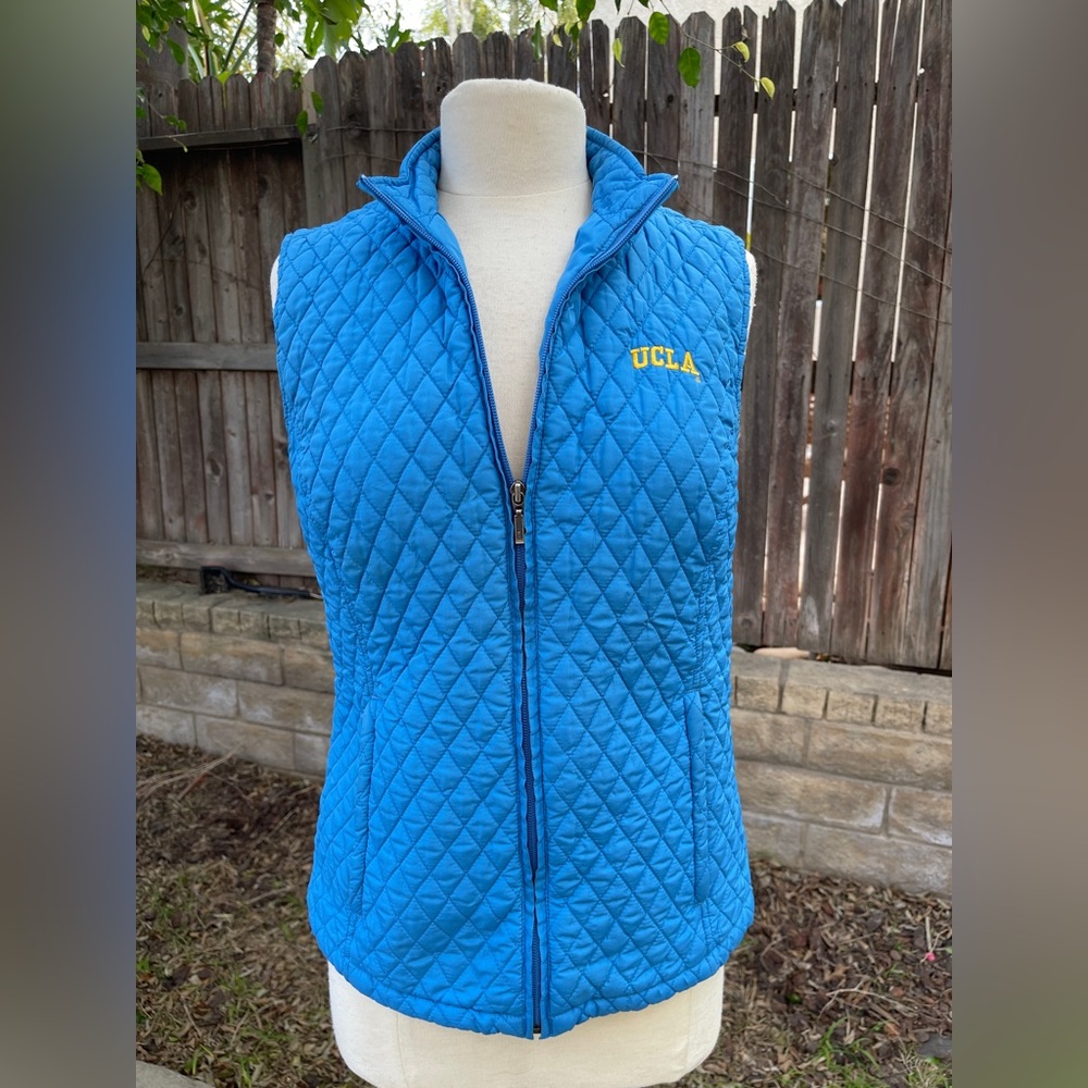 UCLA women Blue Quilted Vest L varsity